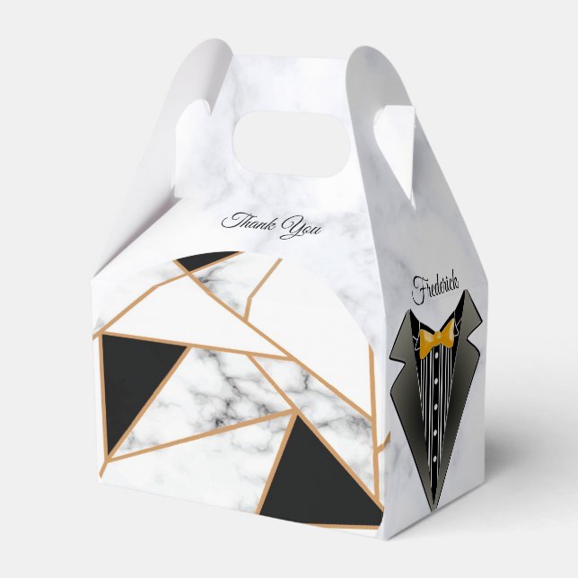 Ballotins Or noir moderne Abstrait sur le Marbre blanc (Verso)