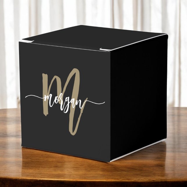 Ballotins Or Noir Monogramme Moderne Élégant (Créateur téléchargé)