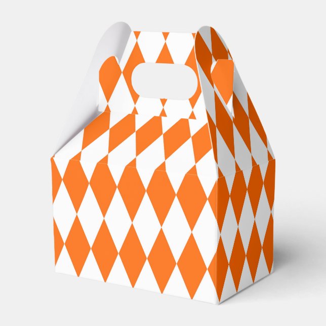 Ballotins Orange blanc Arlequin Diamants Checkers Design (Verso)