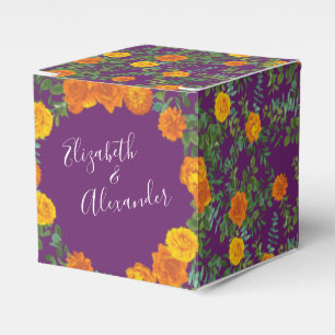 Ballotins Orange Plum violet Peony & Rose Floral Mariage