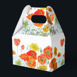 Ballotins Orange Poppy Wedding Cake Favour Box Floral Flower<br><div class="desc">Poppy Watercolour painting Wedding Cake Favour Boxes,  Fully Customizable. Designed from one of my watercolour paintings.</div>