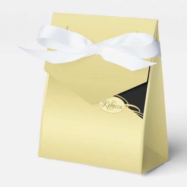 Ballotins Ornemental or luxe sur fond or et noir, Monogramme (Verso)