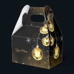 Ballotins Ornements dorés de Noël Étoiles brillantes Noir<br><div class="desc">Ornements dorés de Noël Étoiles brillantes Ballotins noirs. Unique,  beau,  design élégant. Facile à personnaliser. Le style de police,  la taille et les couleurs peuvent être modifiés. Éléments correspondants disponibles.</div>