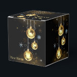 Ballotins Ornements dorés de Noël Étoiles brillantes Noir<br><div class="desc">Ornements dorés de Noël Étoiles brillantes Ballotins noirs. Unique,  beau,  design élégant. Facile à personnaliser. Le style de police,  la taille et les couleurs peuvent être modifiés. Éléments correspondants disponibles.</div>