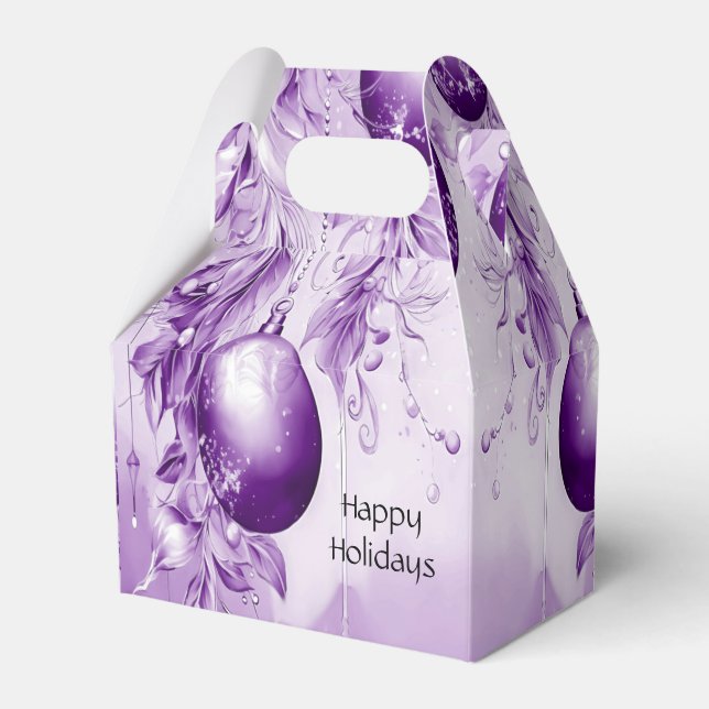 Ballotins Ornements violets boîte cadeau de Noël (Verso)