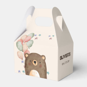 Ballotins ours aquarelle avec ballons boîte de fête d'annive