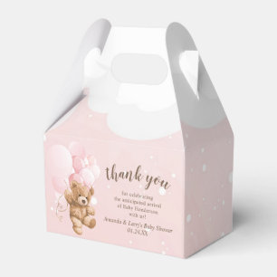 Ballotins Ours en peluche rose avec Ballotin à ballons