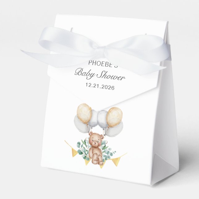 Ballotins Ours mignon avec ballons Baby shower garçon Eucaly (Verso)