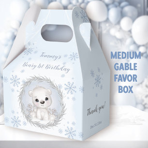 Ballotins Ours polaire mou Hiver Bleu 1er Anniversaire Moyen