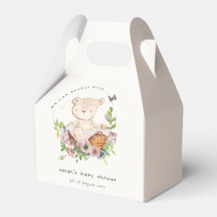 Ballotins Ours Teddy Mignonne Dans Panier Fleur Baby shower 
