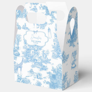 Ballotins Ours Toile de Jouy Bleu Blanc Remerciement Baby Sh