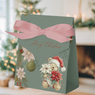 Ballotins ourson mignon, Père Noël avec des fleurs