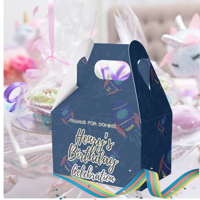 Ballotins Out to space Birthday celebration Favor Box (Créateur téléchargé)