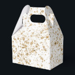 Ballotins Paillet or élégant et magnifique<br><div class="desc">Fond blanc avec paillettes et éclaboussures dorées belle boîte de faveur de mariage !</div>