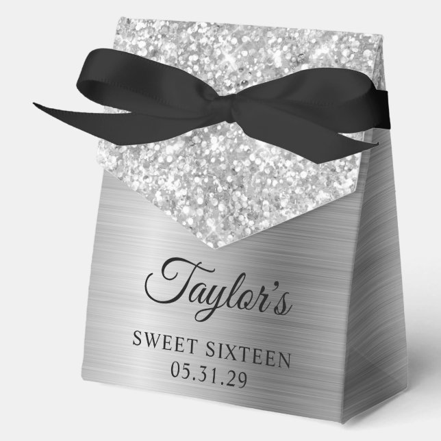 Ballotins Pailleté Argent Glam Sweet Seize Ans (Recto)