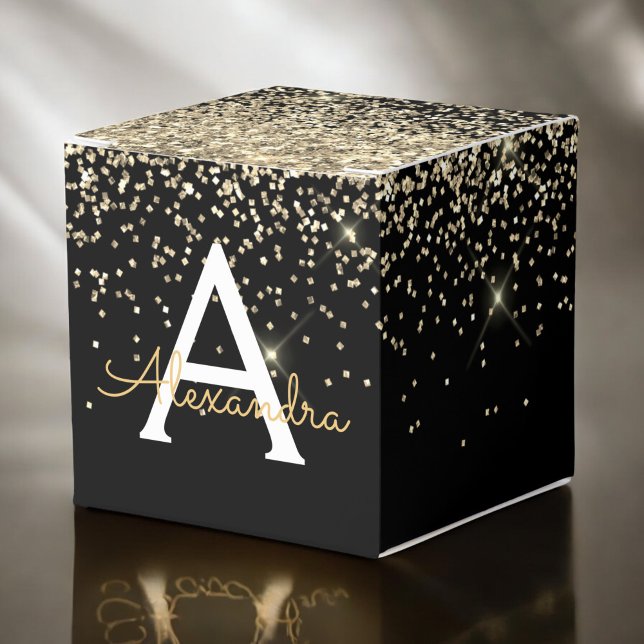 Ballotins Pailleté Luxe Noir et Or Monogramme (Créateur téléchargé)