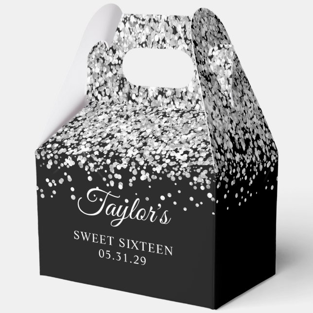 Ballotins Paillettes Argent Noir Sweet Seize Ans (Recto)