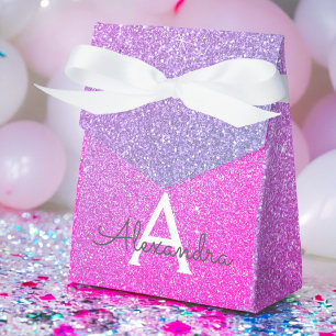 Ballotins Paillettes et scintillement de monogramme rose vio