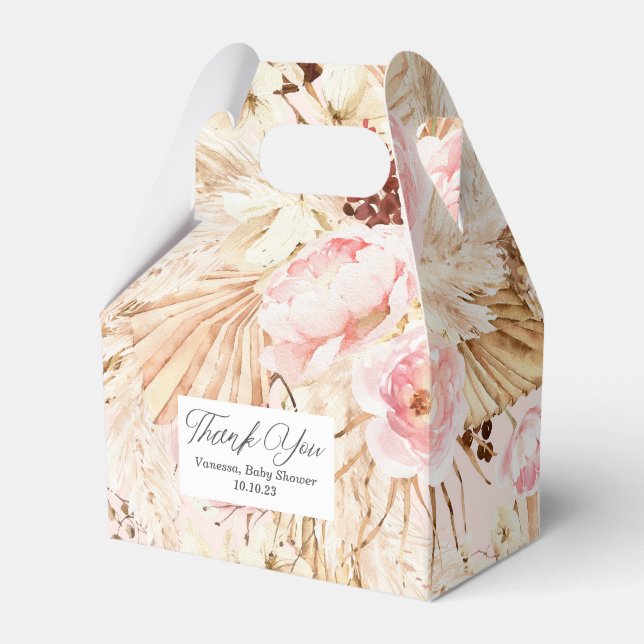 Ballotins Pampa rose bébé fille douche boho floral pampas he (Verso)
