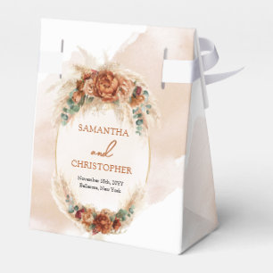 Ballotins Pampas bordeaux rouillé en terre cuite à l'aquarel