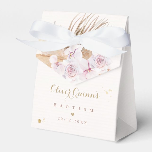 Ballotins Pampas Grass Baptême bohème Personnalisé (Verso)