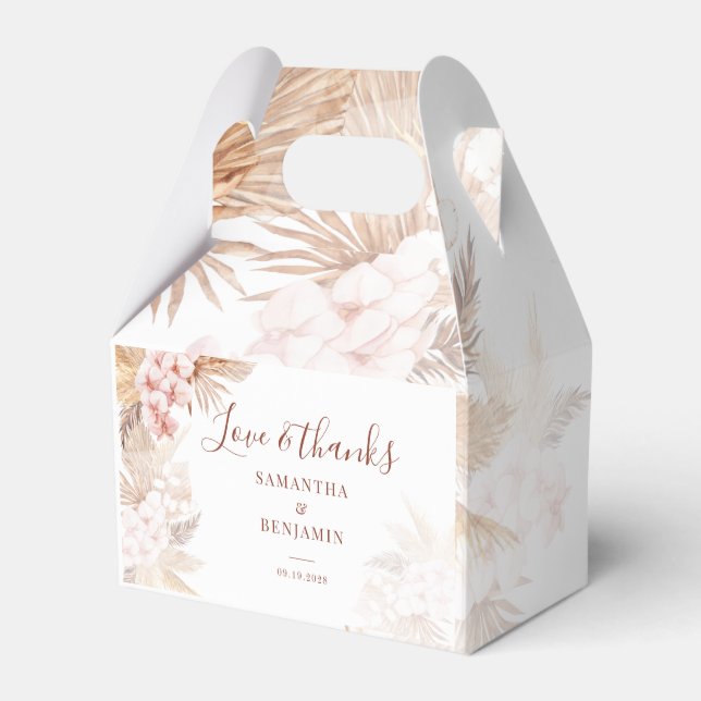 Ballotins Pampas Grass Boho Amour et Merci Mariage (Verso)