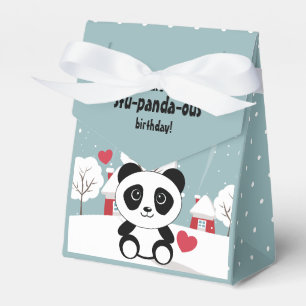 Ballotins Panda Bébé Cute En Hiver Gris Neige