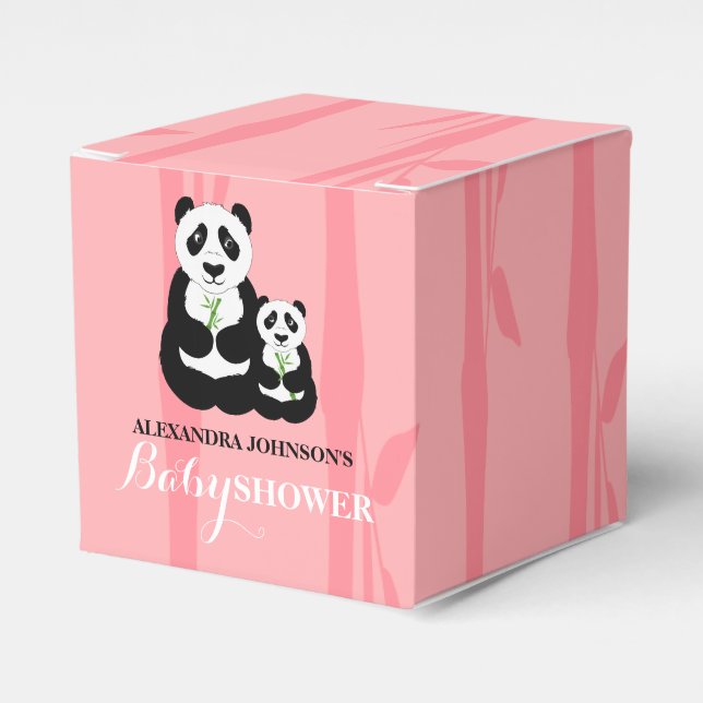 Ballotins Panda fille Baby shower rose (Verso)