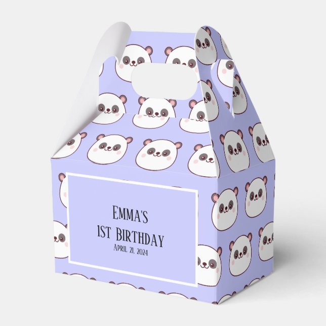 Ballotins Panda Kawaii 1er anniversaire violet (Verso)