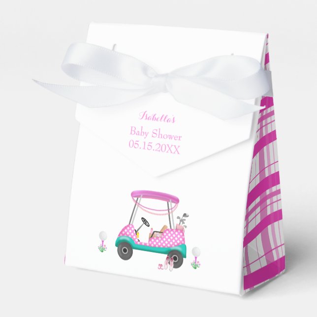 Ballotins Panier De Golf Rose Avec Baby shower Merci Favoris (Verso)