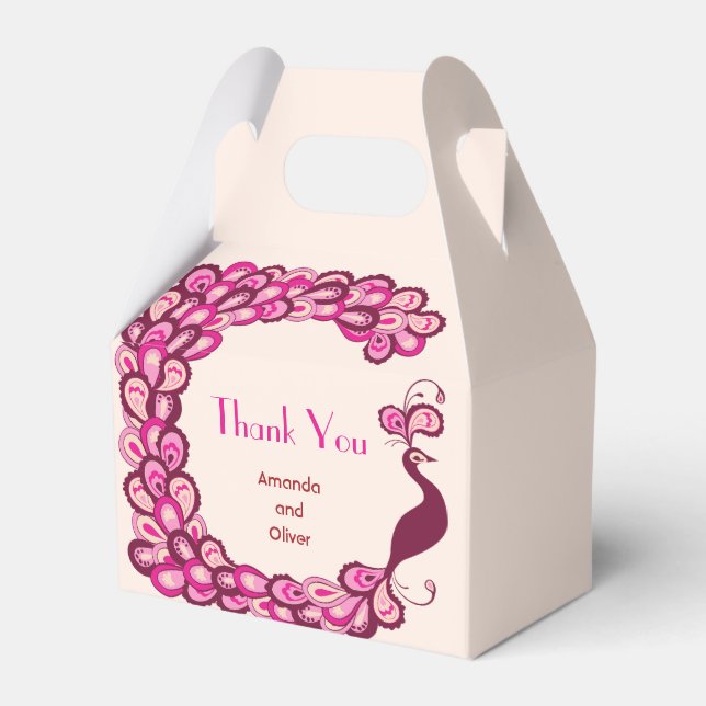 Ballotins Paon Élégance Vintage Merci Mariage (Verso)