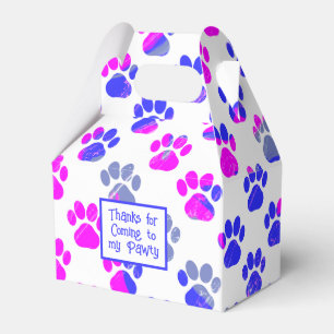 Ballotins Papier Animaux Empreinte Patte Bleu Rose Fête