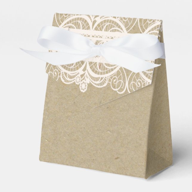 Ballotins Papier Brun & Dentelle Blanche Mariage Rustique Na (Verso)