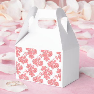 Ballotins Papier d'emballage floral rouge vif et rose caract