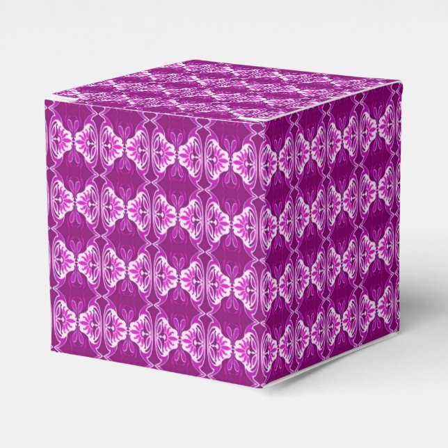 Ballotins Papier peint Art Déco motif - violet profond et bl (Verso)