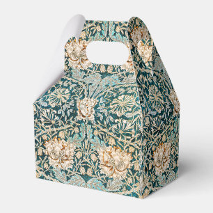 Ballotins Papier peint floral Morris Teal Blue Honeysuckle