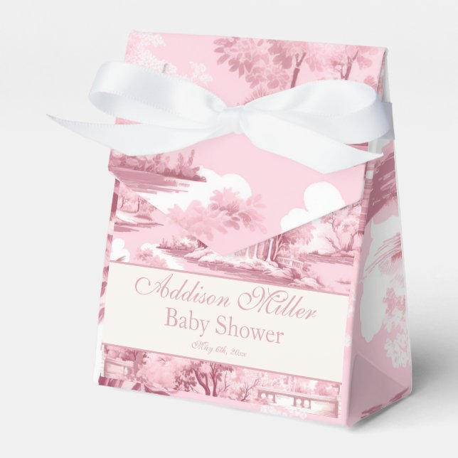 Ballotins Papier Toile de Jouy Coquette Rose Mariage  (Verso)