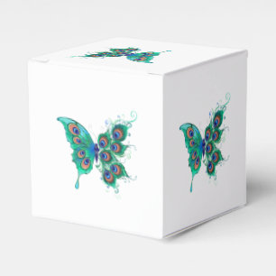 Ballotins Papillon aux plumes de paon vert