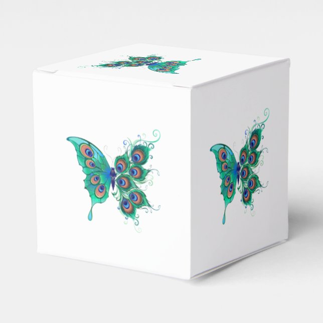 Ballotins Papillon aux plumes de paon vert (Verso)