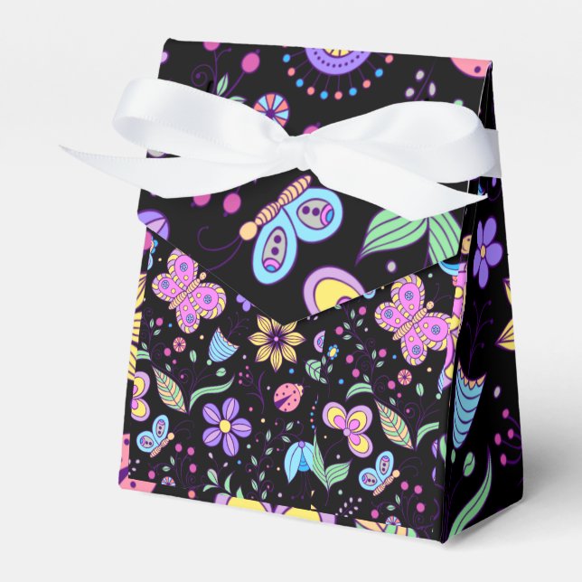 Ballotins Papillon Coloré Et Fleur Mat (Verso)