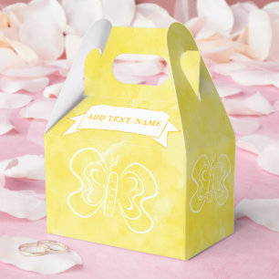 Ballotins Papillon Dessin personnalisé Aquarelle jaune