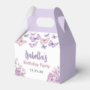 Ballotins Papillon floral rose pourpre fille 1er anniversair