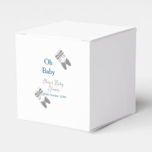 Ballotins Papillon gris bleu baby shower oh bébé moderne tex