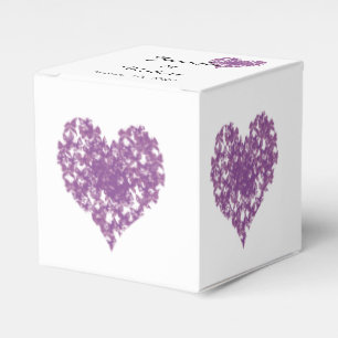 Ballotins Papillon pourpre Coeur Mariage Favor Box