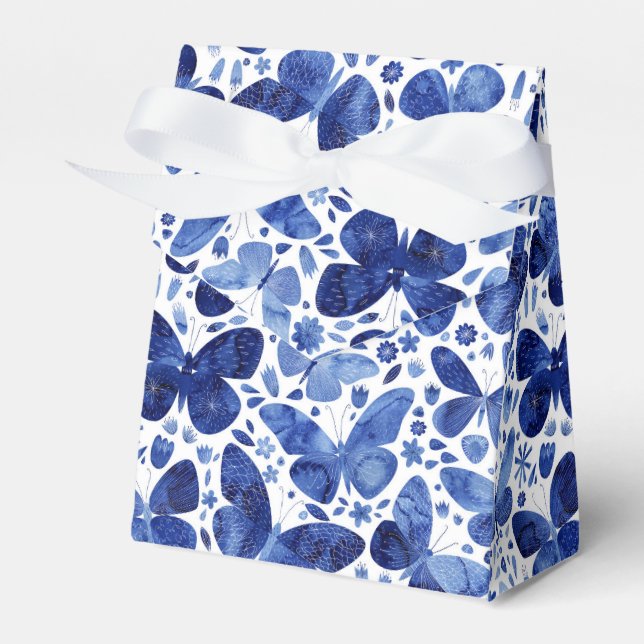 Ballotins Papillons Aquarelle Indigo Blue (Verso)