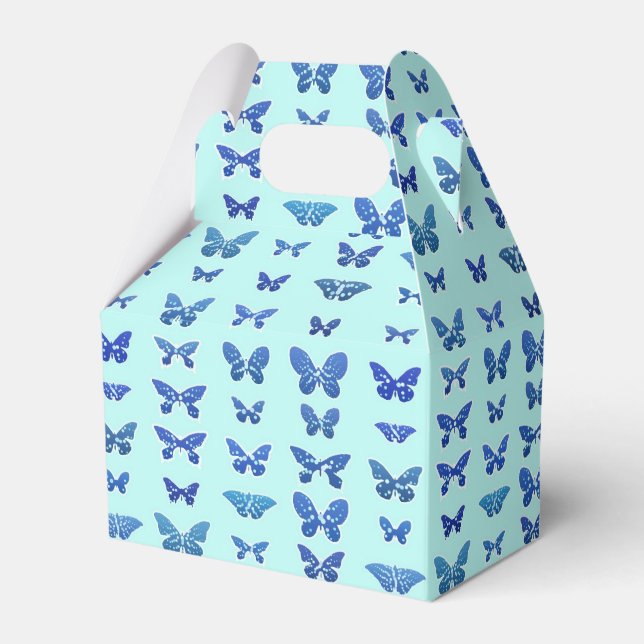 Ballotins Papillons, bleu, arrière - plan turquoise (Verso)