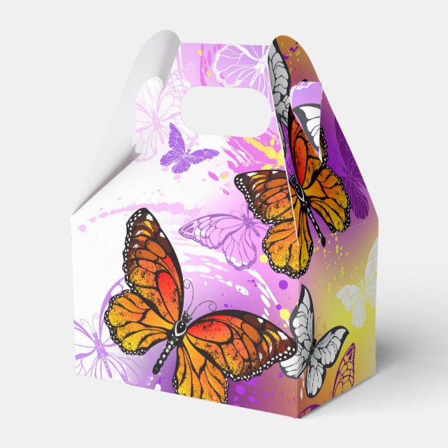 Ballotins Papillons monarques sur fond violet (Verso)