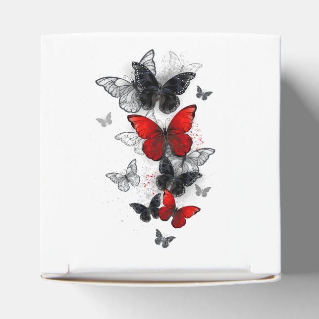 Ballotins Papillons noirs et rouges volants (Haut)