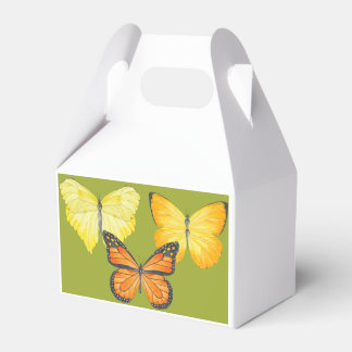Ballotins Papillons sur une boîte à faveurs de pignon