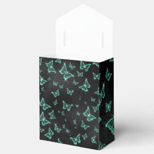 Ballotins Papillons turquoises sur le noir